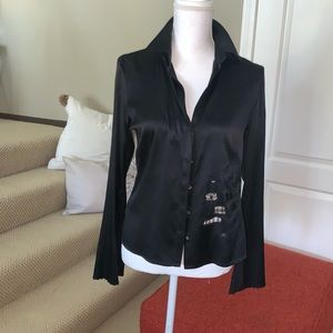 Maxstudio black silk blouse